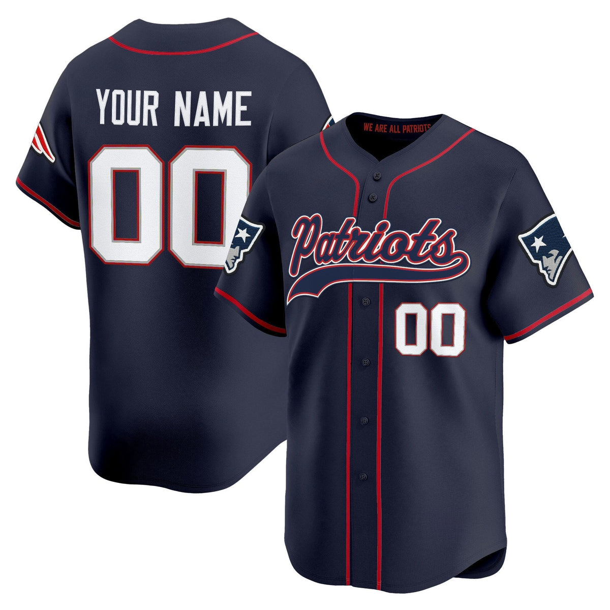 New England Patriots 2025 Vapor Baseball Custom Jersey - All Stitched