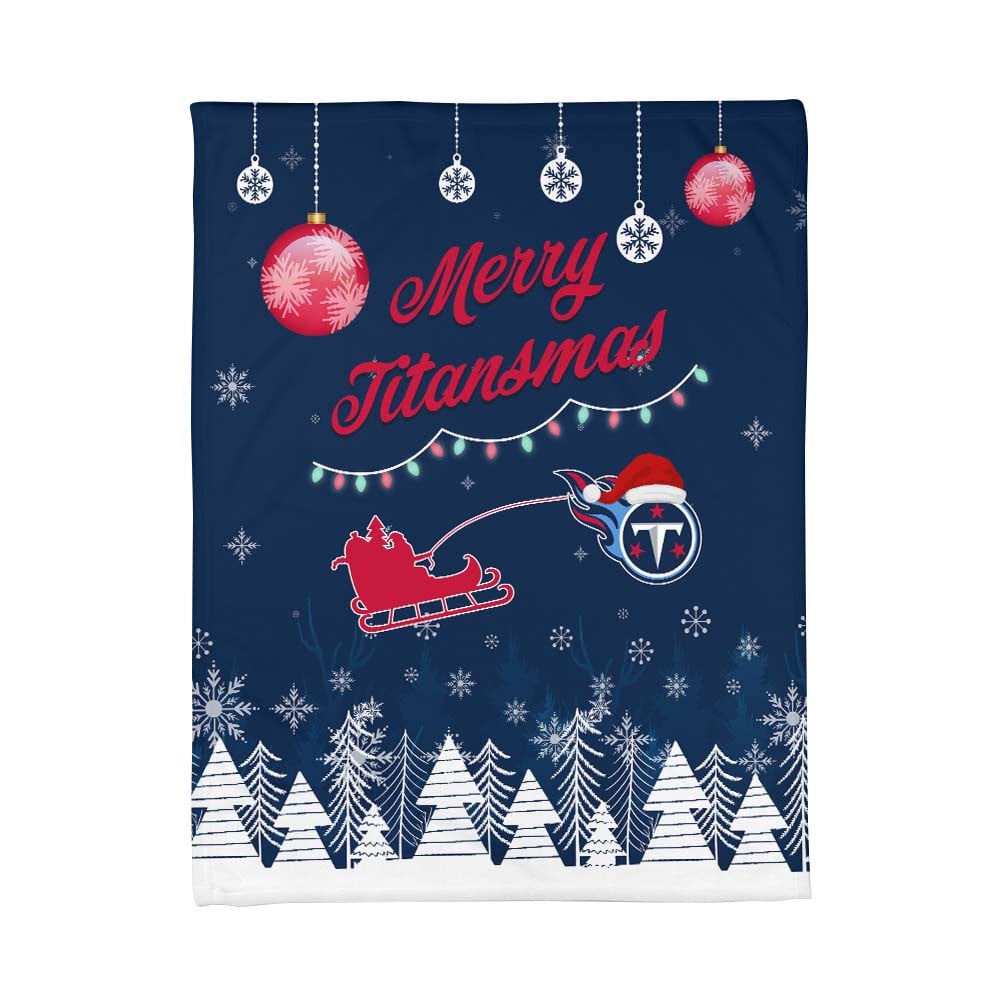 Tennessee Titans | Premium Christmas Fleece Blanket & Throw Pillow Combo MM