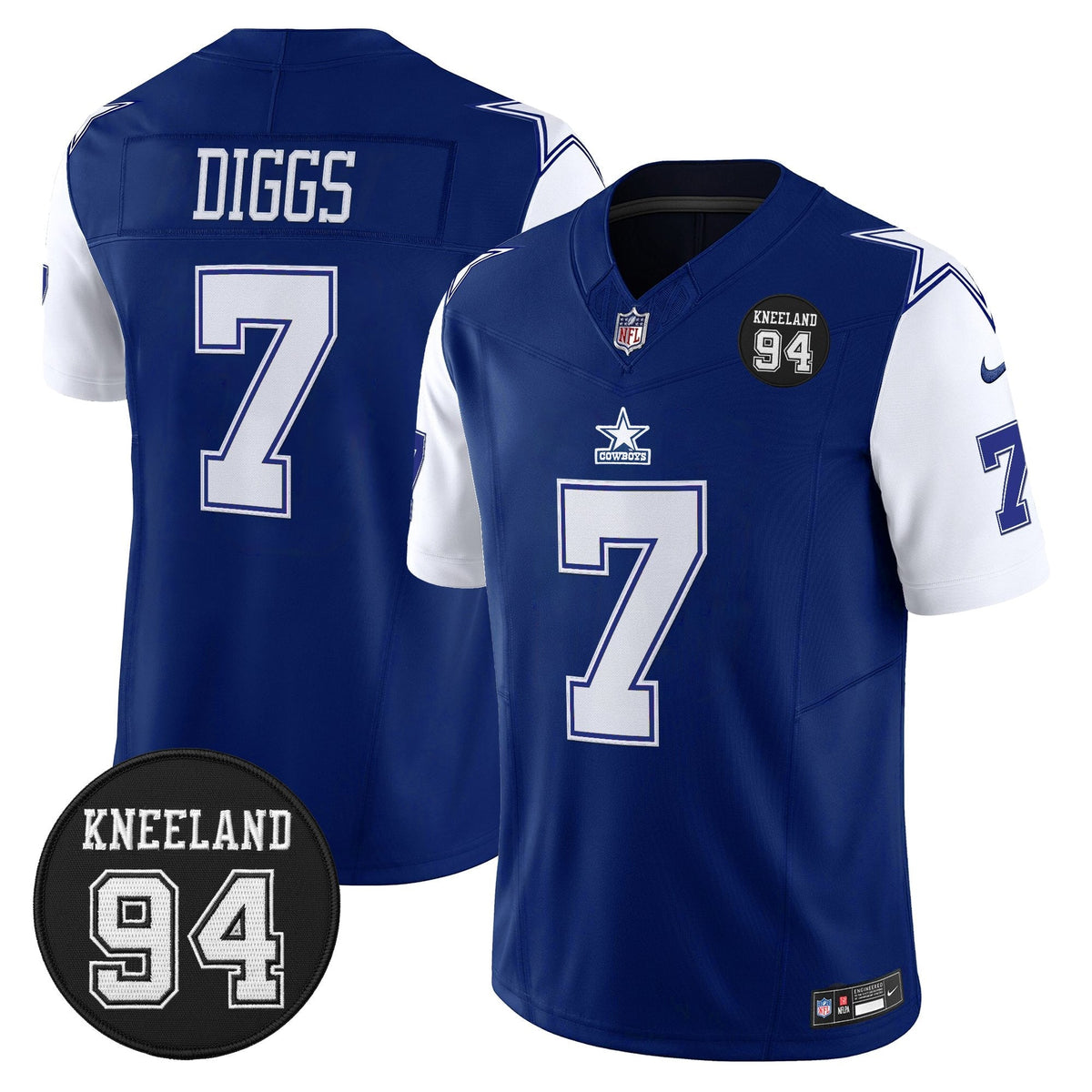 Men's Dallas Cowboys #94 Marshawn Kneeland Memorial Patch Vapor Limited Jersey - All Stitched
