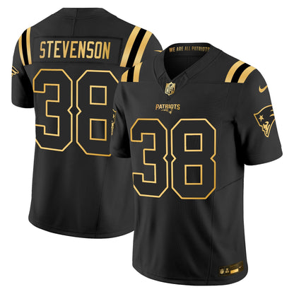 Men's New England Patriots 2025 Gold Vapor Limited Jersey - All Stitched