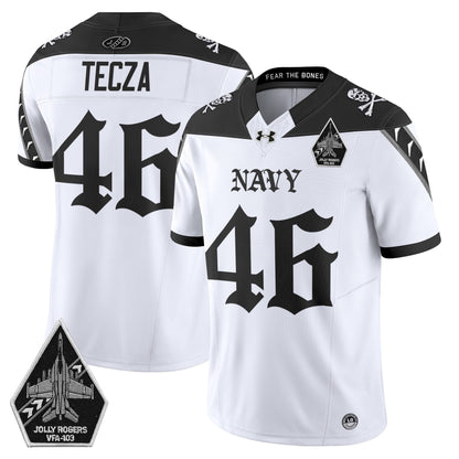 Men's Navy Midshipmen 'Jolly Rogers: Gothic Squadron Edition' Vapor Limited Jersey - All Stitched