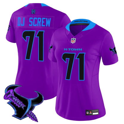 Women's Houston Texans 2025 DJ Screw Vapor Limited Jersey - All Stitched