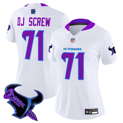 Women's Houston Texans 2025 DJ Screw Vapor Limited Jersey - All Stitched