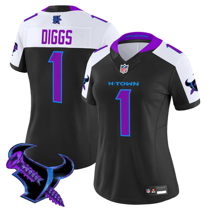 Women's Houston Texans 2025 DJ Screw Vapor Limited Jersey - All Stitched