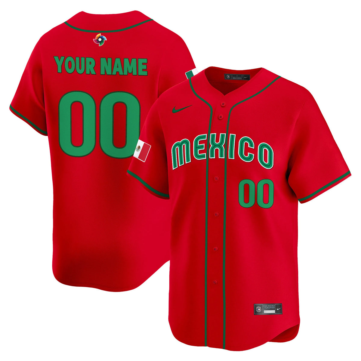 Team Mexico World Baseball Classic Vapor Premier Custom Jersey - 2026 Roster - All Stitched