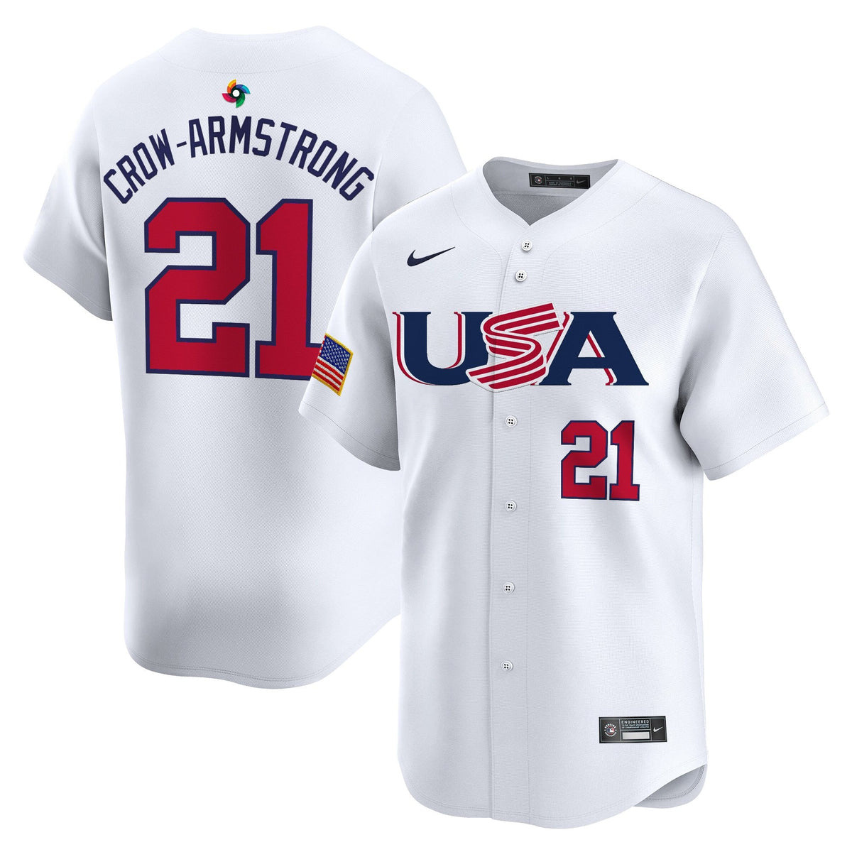 Men's Team USA World Baseball Classic Vapor Premier Jersey - 2026 Roster (Projected Number) - All Stitched