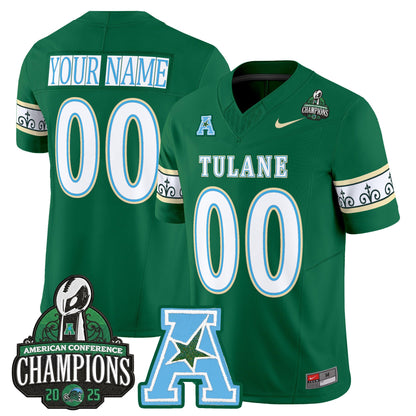 Tulane Green Wave 'City Edition' Vapor Limited Custom Jersey - 2025 AAC Champions Patch - All Stitched