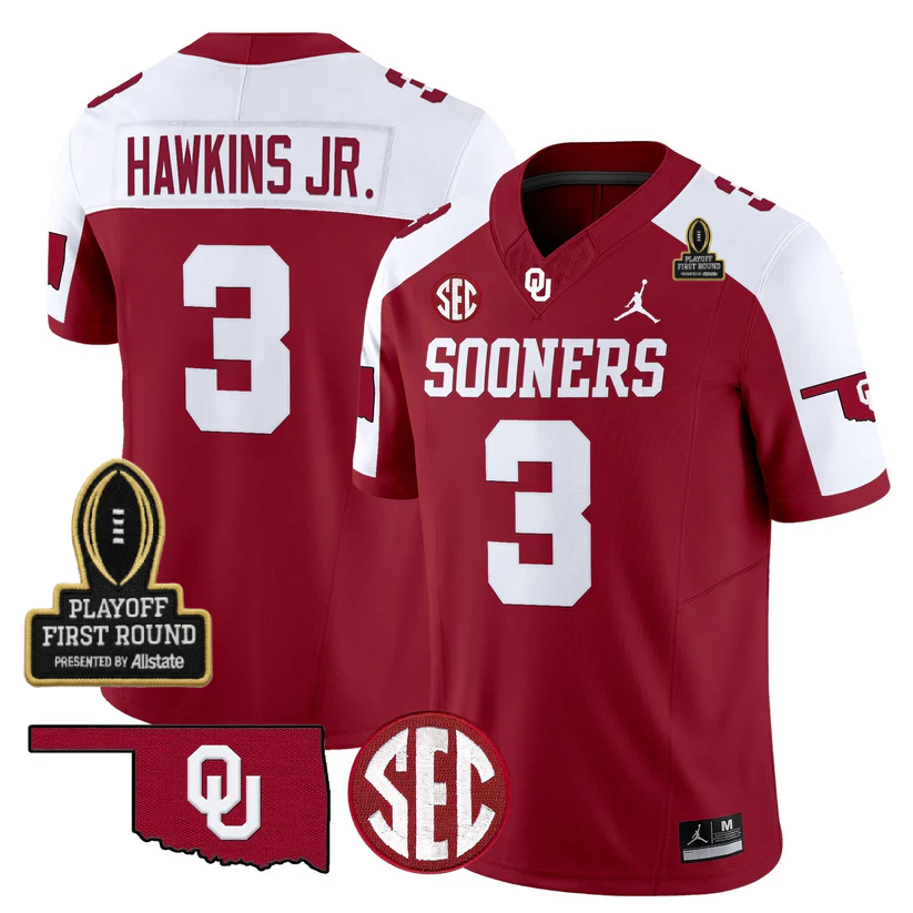 OU 2025 Playoff First Round Patch Jersey - All Stitched