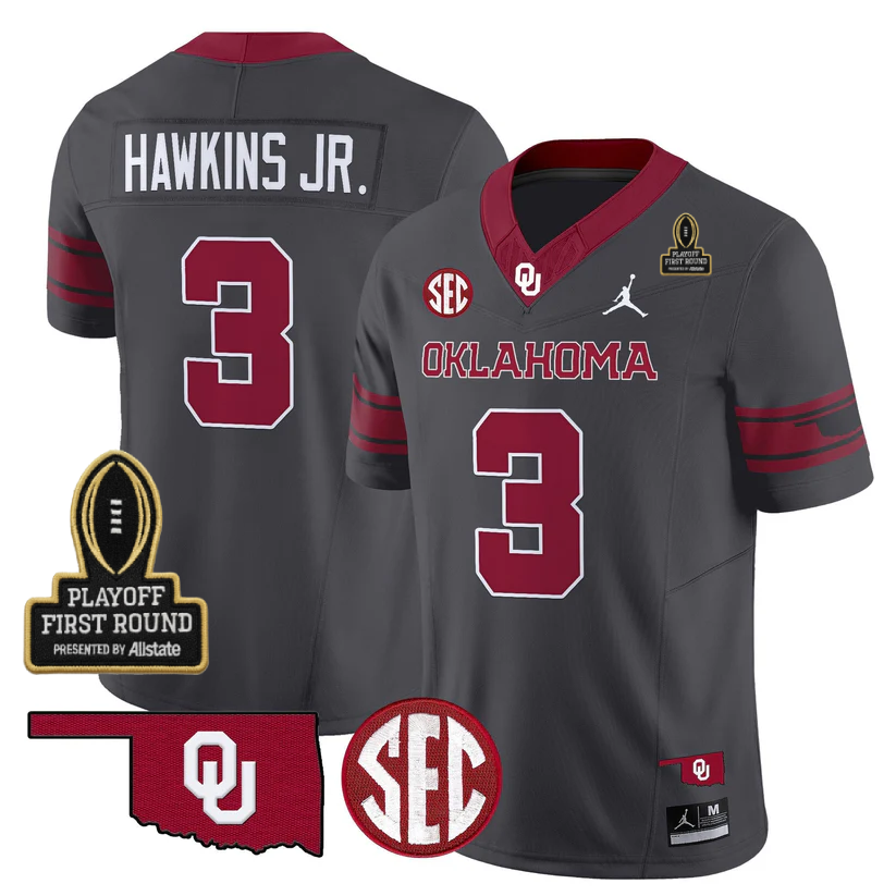 OU 2025 Playoff First Round Patch Jersey - All Stitched