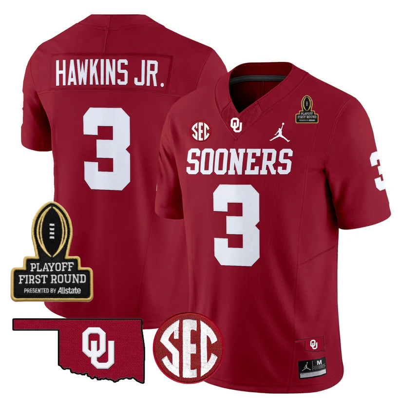 OU 2025 Playoff First Round Patch Jersey - All Stitched