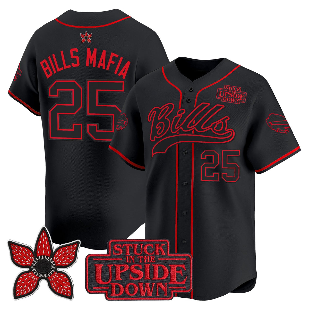 Men's Buffalo Bills 'Stranger Things Edition' Vapor Baseball Jersey - All Stitched