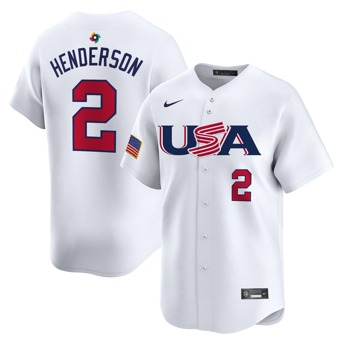Men's Team USA World Baseball Classic Vapor Premier Jersey - 2026 Roster (Projected Number) - All Stitched