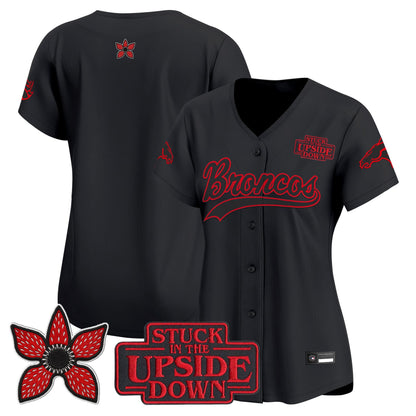 Denver Broncos 'Stranger Things Edition' Vapor Baseball Jersey - All Stitched