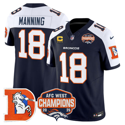 Men's Denver Broncos Throwback Vapor Limited Jersey - 2025 AFC West Division Champions Patch - All Stitched