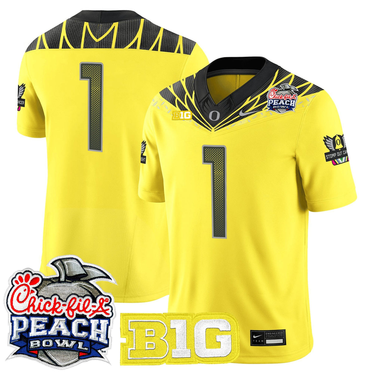 Men's Oregon Ducks 2026 Peach Bowl Vapor Limited Jersey - All Stitched