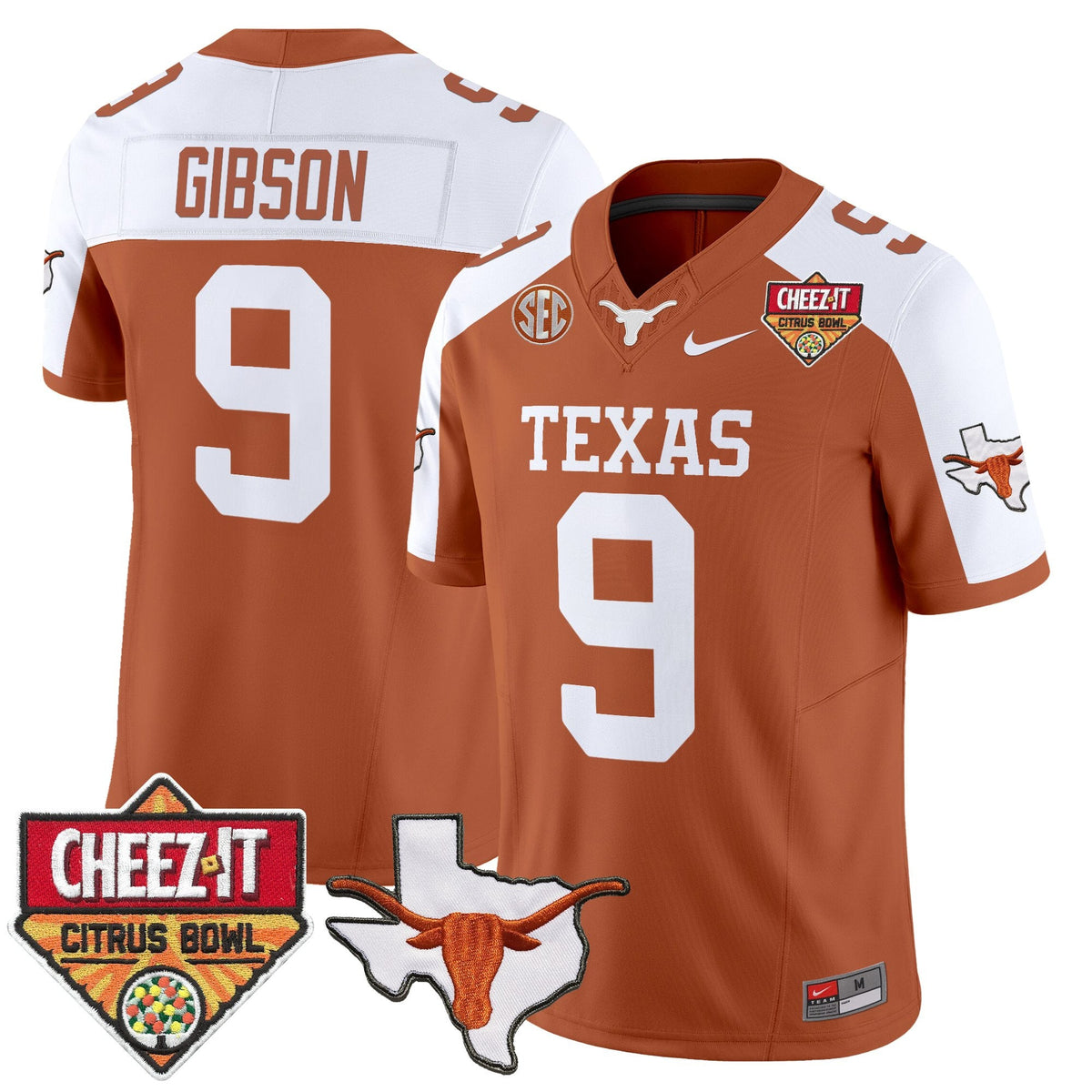 Men's Texas Longhorns 2025 Cheez-It Citrus Bowl Patch Vapor Limited Jersey - All Stitched