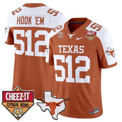 Men's Texas Longhorns 2025 Cheez-It Citrus Bowl Patch Vapor Limited Jersey - All Stitched