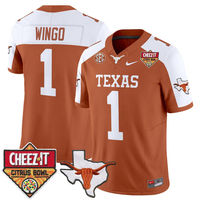 Men's Texas Longhorns 2025 Cheez-It Citrus Bowl Patch Vapor Limited Jersey - All Stitched