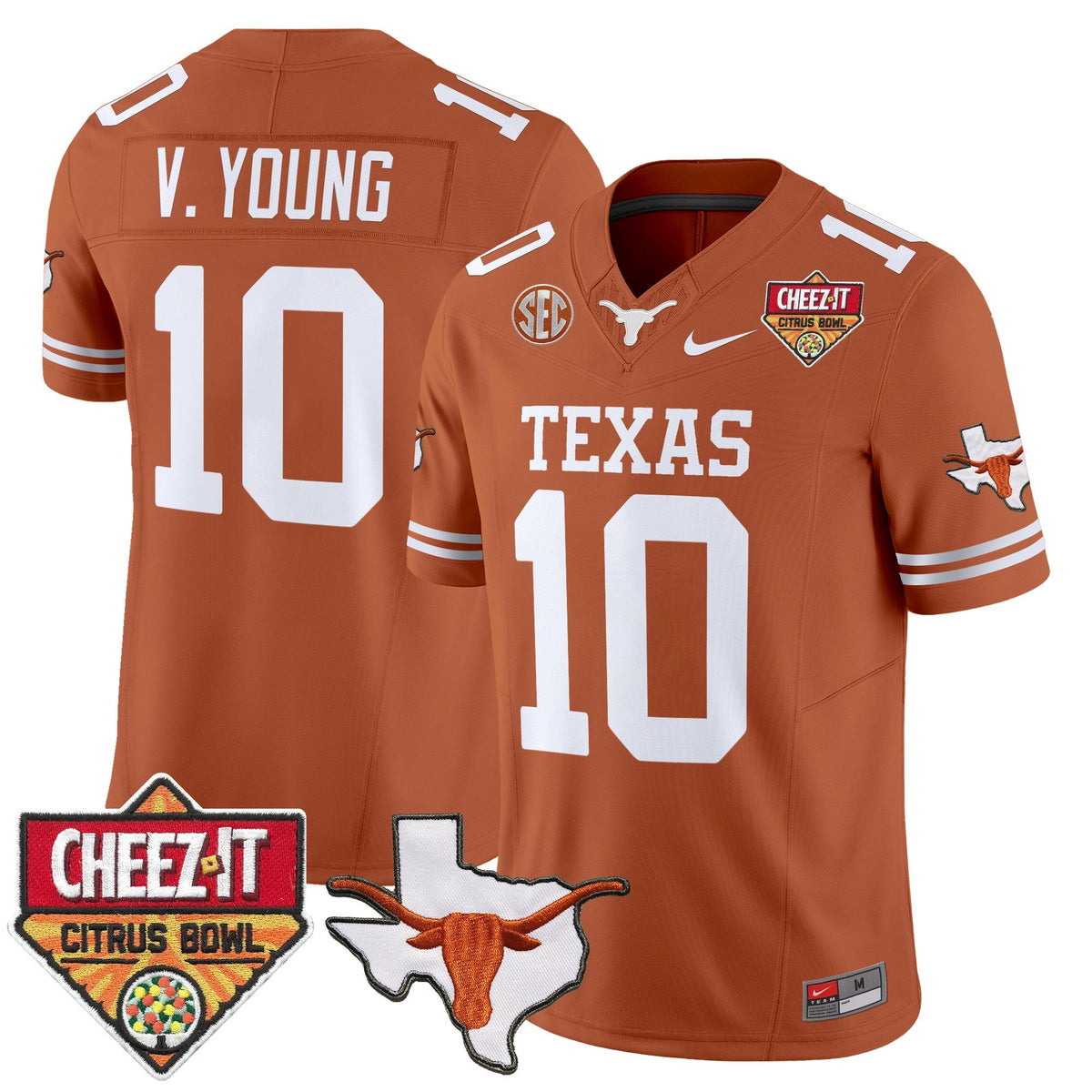 Men's Texas Longhorns 2025 Cheez-It Citrus Bowl Patch Vapor Limited Jersey - All Stitched