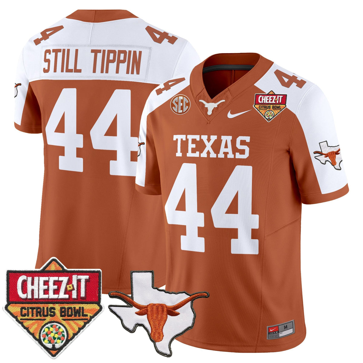 Men's Texas Longhorns 2025 Cheez-It Citrus Bowl Patch Vapor Limited Jersey - All Stitched