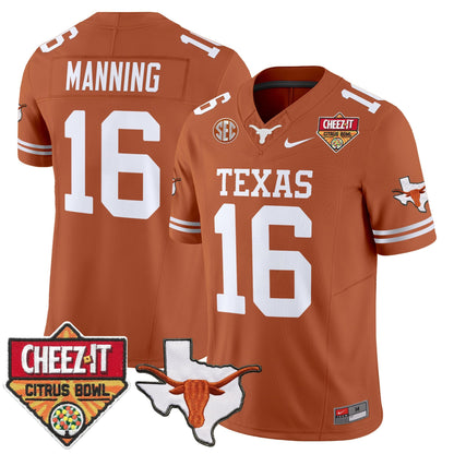 Men's Texas Longhorns 2025 Cheez-It Citrus Bowl Patch Vapor Limited Jersey - All Stitched