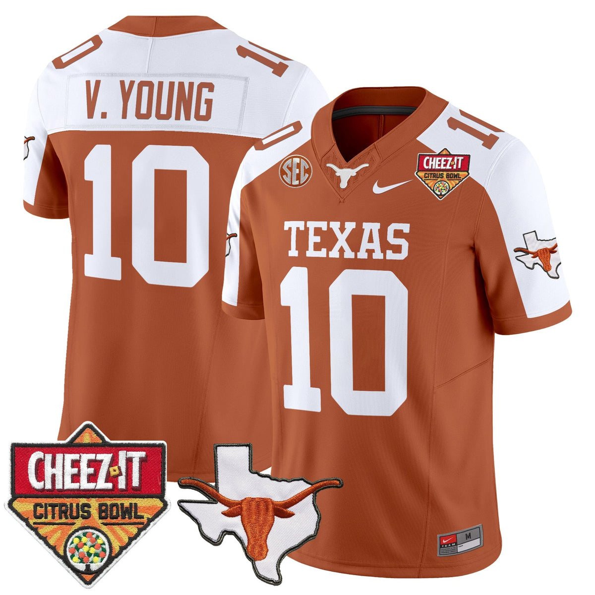 Men's Texas Longhorns 2025 Cheez-It Citrus Bowl Patch Vapor Limited Jersey - All Stitched