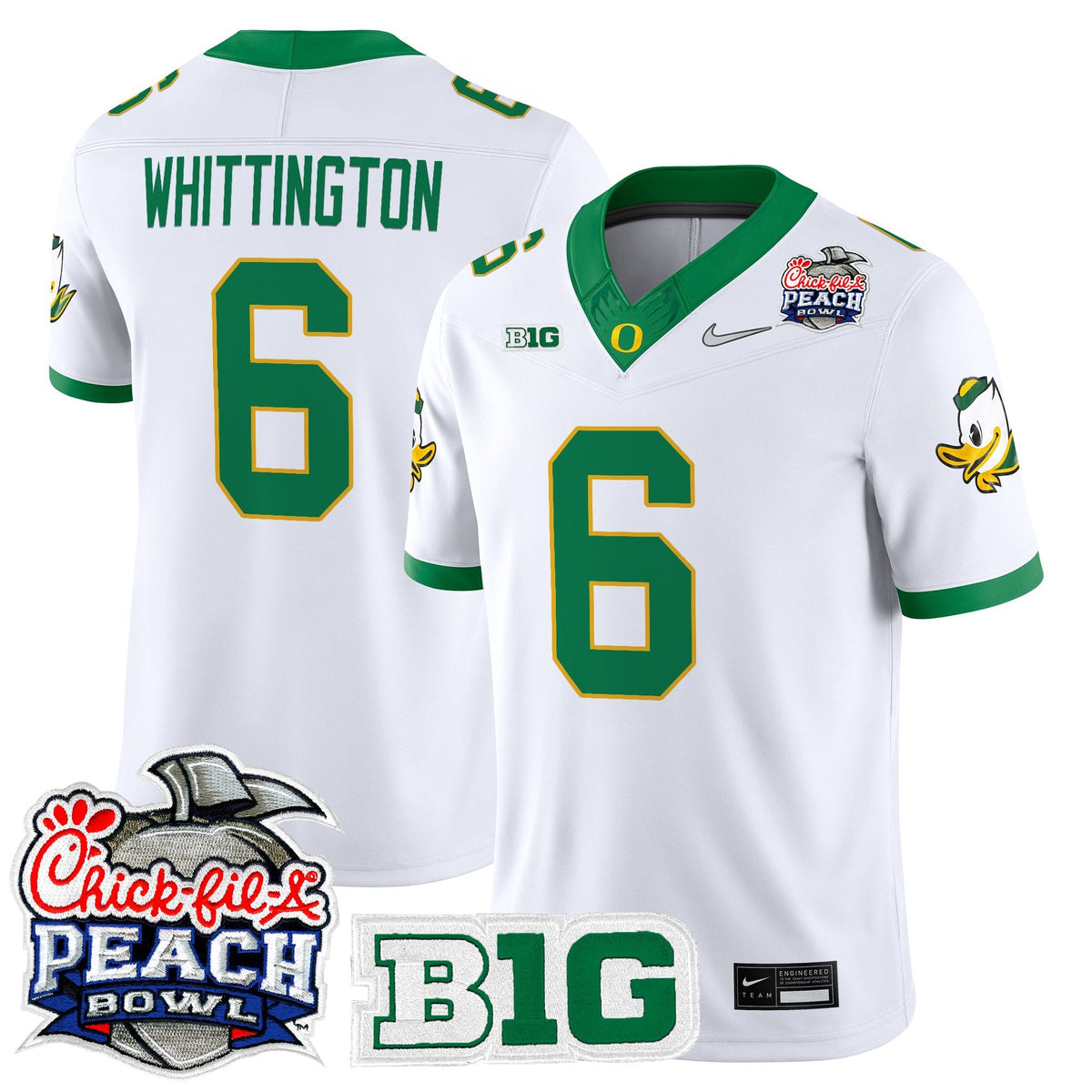 Men's Oregon Ducks 2026 Peach Bowl Vapor Limited Jersey - All Stitched
