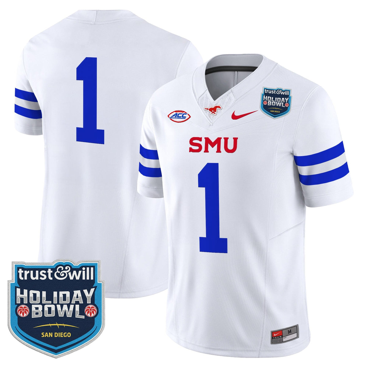Men's SMU Mustangs 2026 Holiday Bowl Vapor Limited Jersey - All Stitched