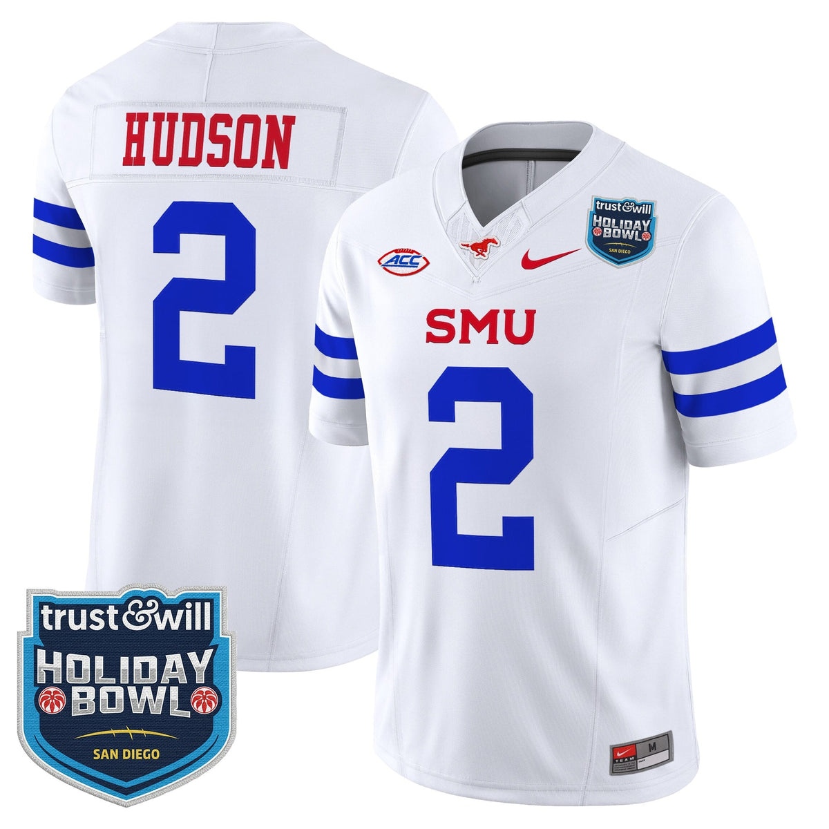 Men's SMU Mustangs 2026 Holiday Bowl Vapor Limited Jersey - All Stitched
