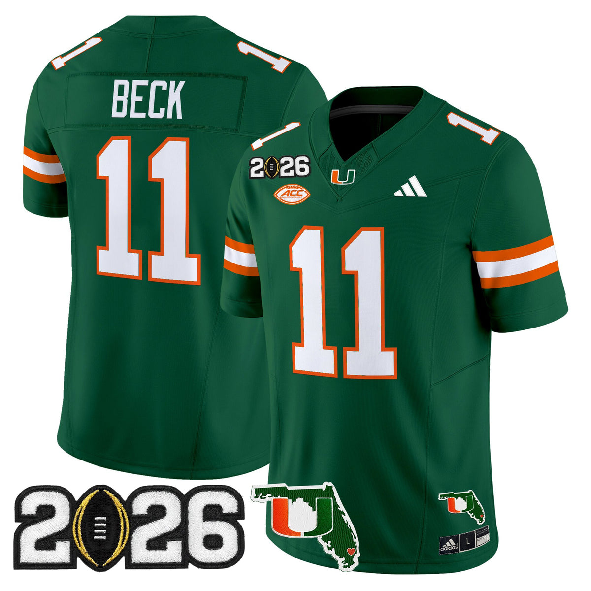 Miami Hurricanes 2026 CFP Final & Florida Patch Vapor Limited Jersey - All Stitched