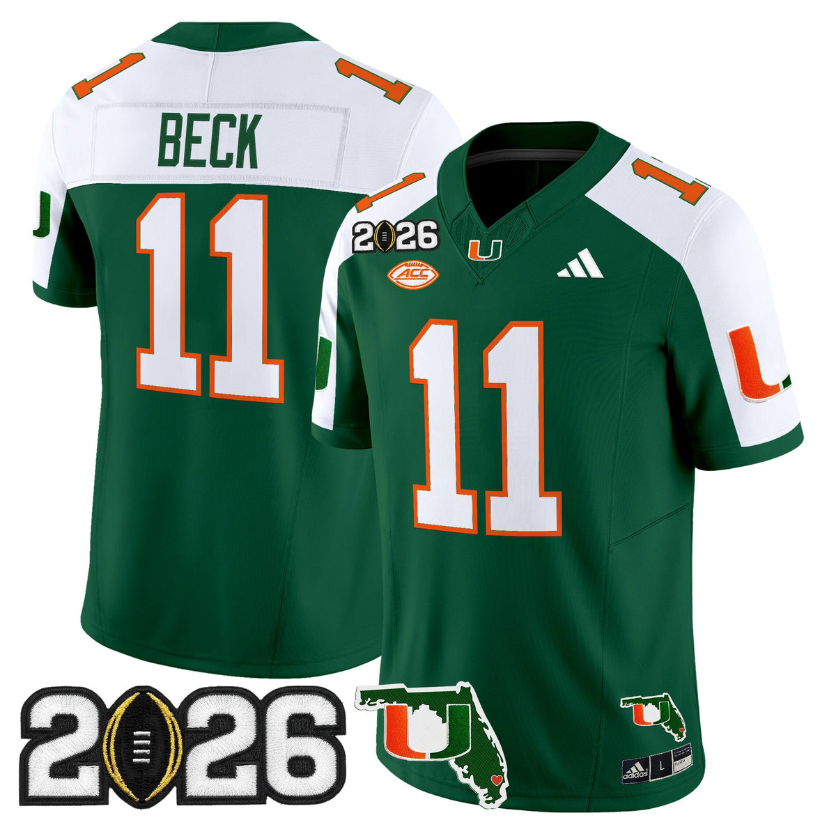 Miami Hurricanes 2026 CFP Final & Florida Patch Vapor Limited Jersey - All Stitched