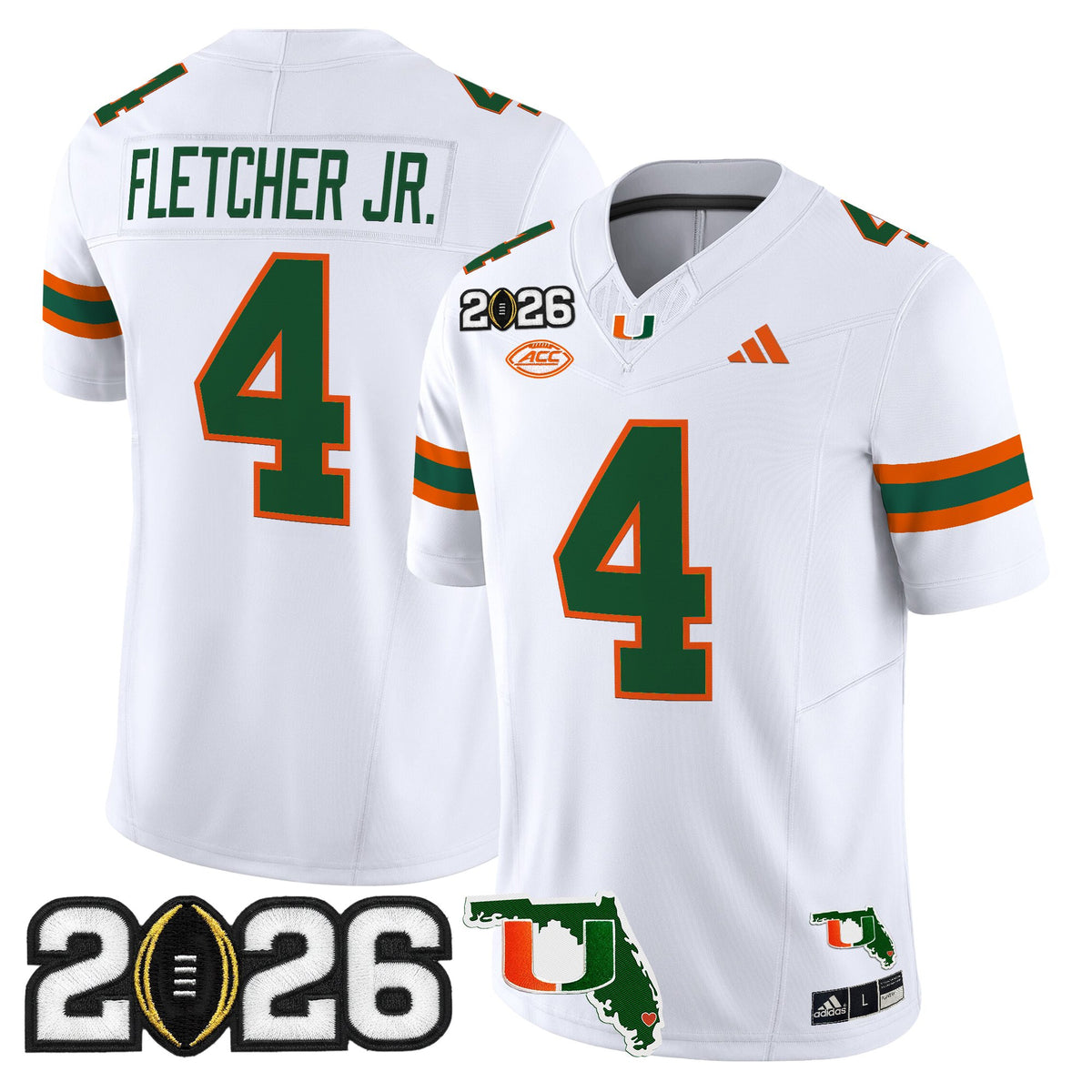 Miami Hurricanes 2026 CFP Final & Florida Patch Vapor Limited Jersey - All Stitched