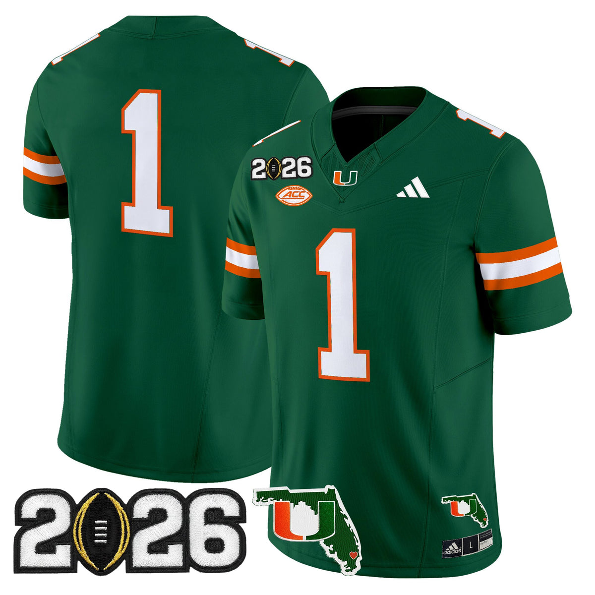 Miami Hurricanes 2026 CFP Final & Florida Patch Vapor Limited Jersey - All Stitched