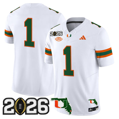 Miami Hurricanes 2026 CFP Final & Florida Patch Vapor Limited Jersey - All Stitched