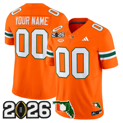 Miami Hurricanes 2026 CFP Final & Florida Patch Vapor Limited Custom Jersey - All Stitched