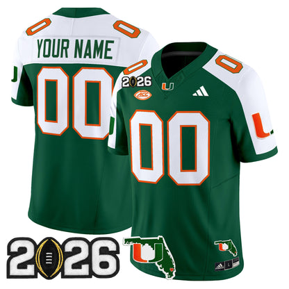Miami Hurricanes 2026 CFP Final & Florida Patch Vapor Limited Custom Jersey - All Stitched