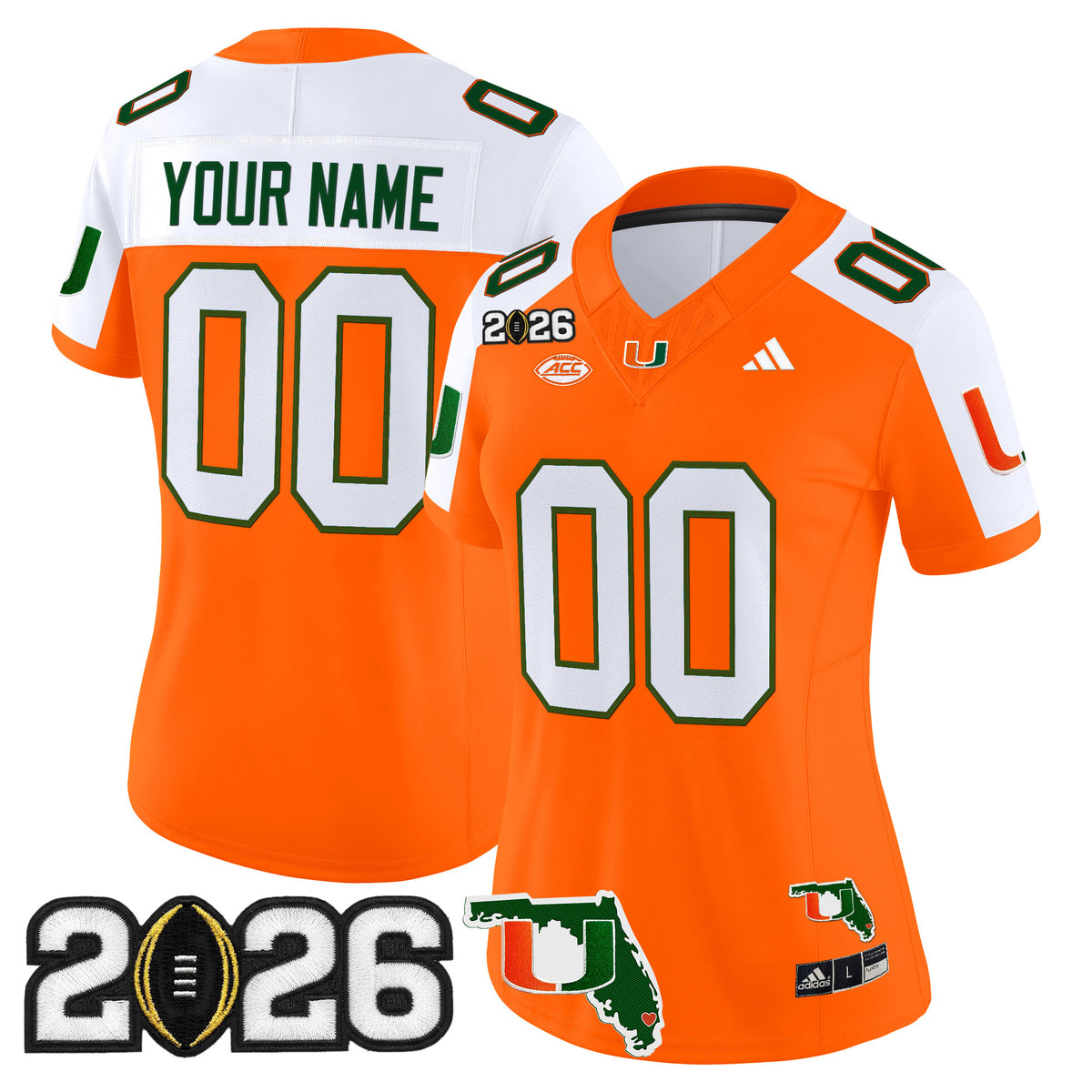 Miami Hurricanes 2026 CFP Final & Florida Patch Vapor Limited Custom Jersey - All Stitched