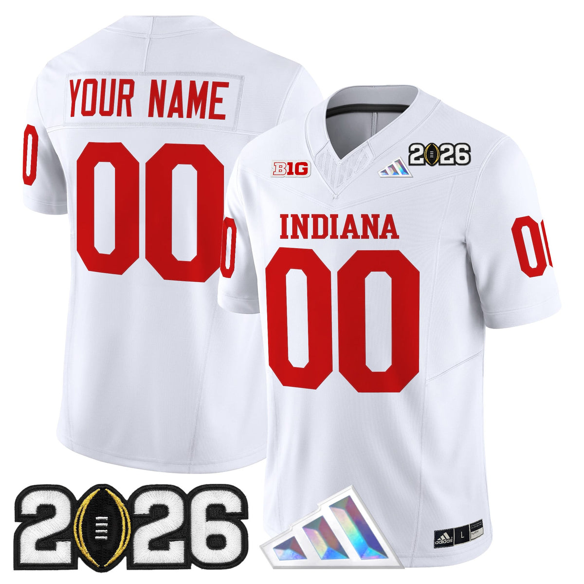 Indiana Hoosiers 2026 CFP Final Patch Vapor Limited Custom Jersey V3 - All Stitched