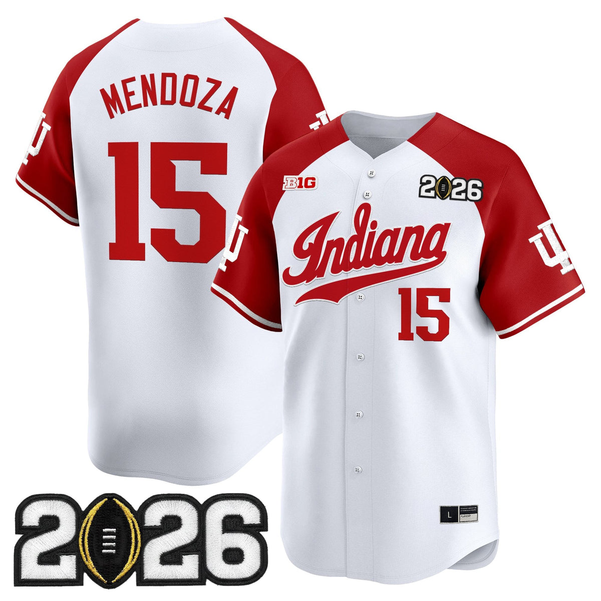 Men's Indiana Hoosiers 2026 CFP Final Patch Vapor Baseball Jersey - All Stitched