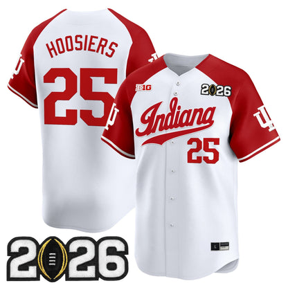 Men's Indiana Hoosiers 2026 CFP Final Patch Vapor Baseball Jersey - All Stitched