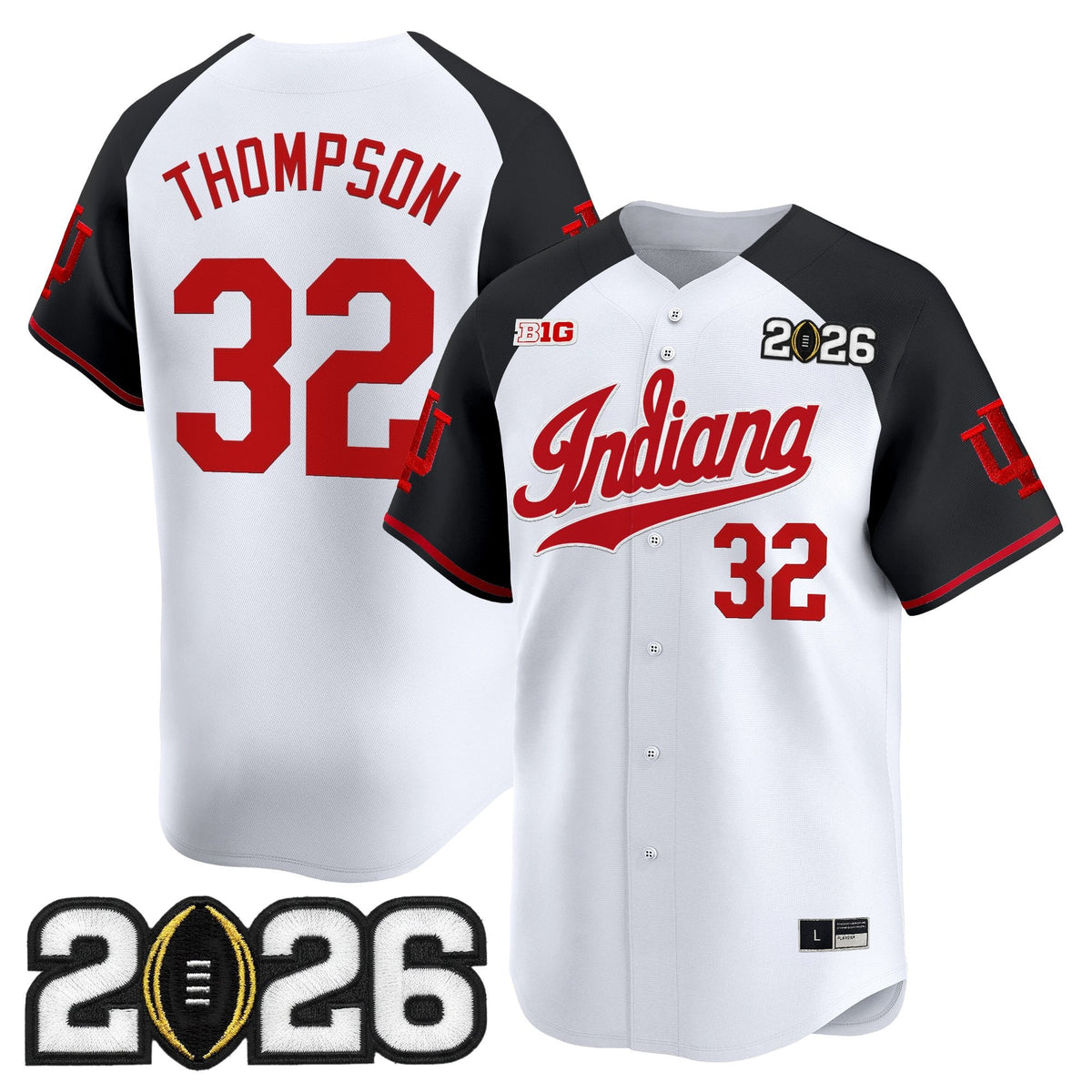 Men's Indiana Hoosiers 2026 CFP Final Patch Vapor Baseball Jersey - All Stitched