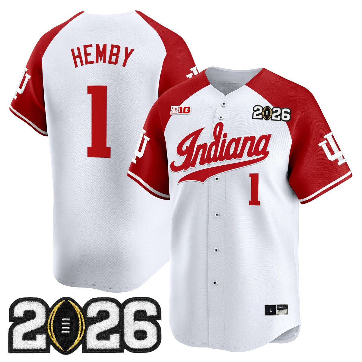 Men's Indiana Hoosiers 2026 CFP Final Patch Vapor Baseball Jersey - All Stitched