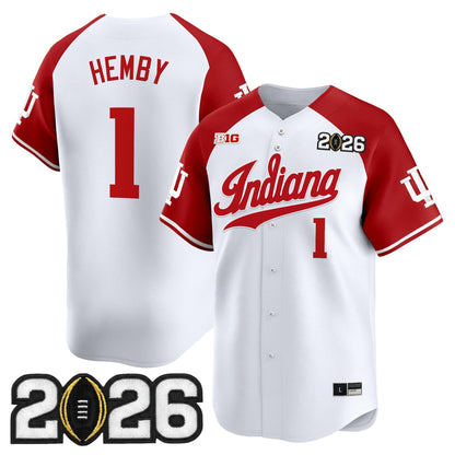 Men's Indiana Hoosiers 2026 CFP Final Patch Vapor Baseball Jersey - All Stitched