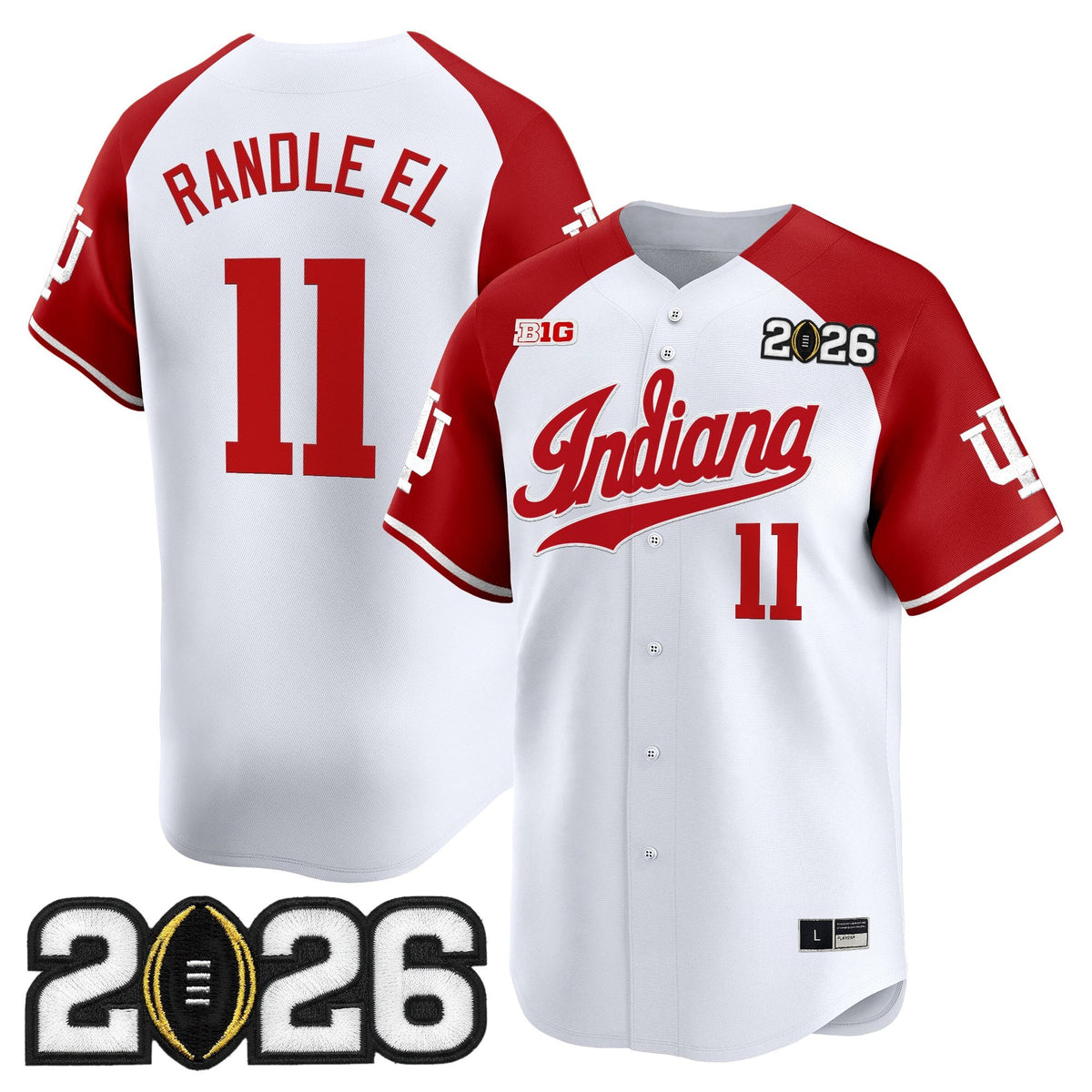 Men's Indiana Hoosiers 2026 CFP Final Patch Vapor Baseball Jersey - All Stitched