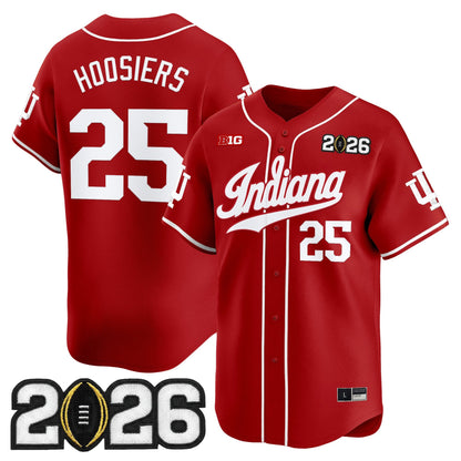 Men's Indiana Hoosiers 2026 CFP Final Patch Vapor Baseball Jersey - All Stitched