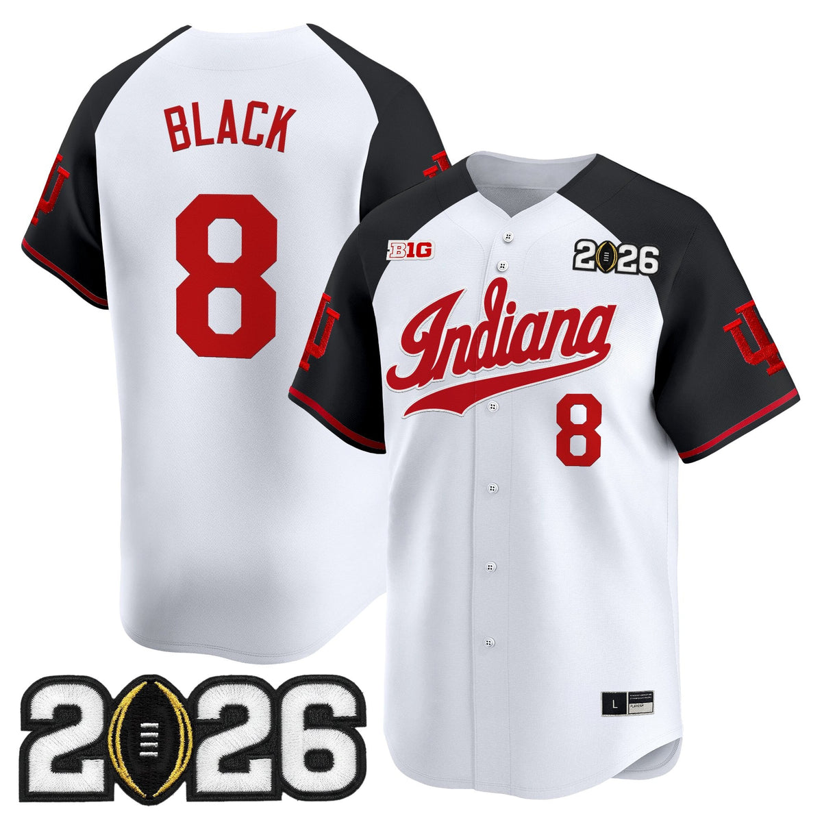 Men's Indiana Hoosiers 2026 CFP Final Patch Vapor Baseball Jersey - All Stitched
