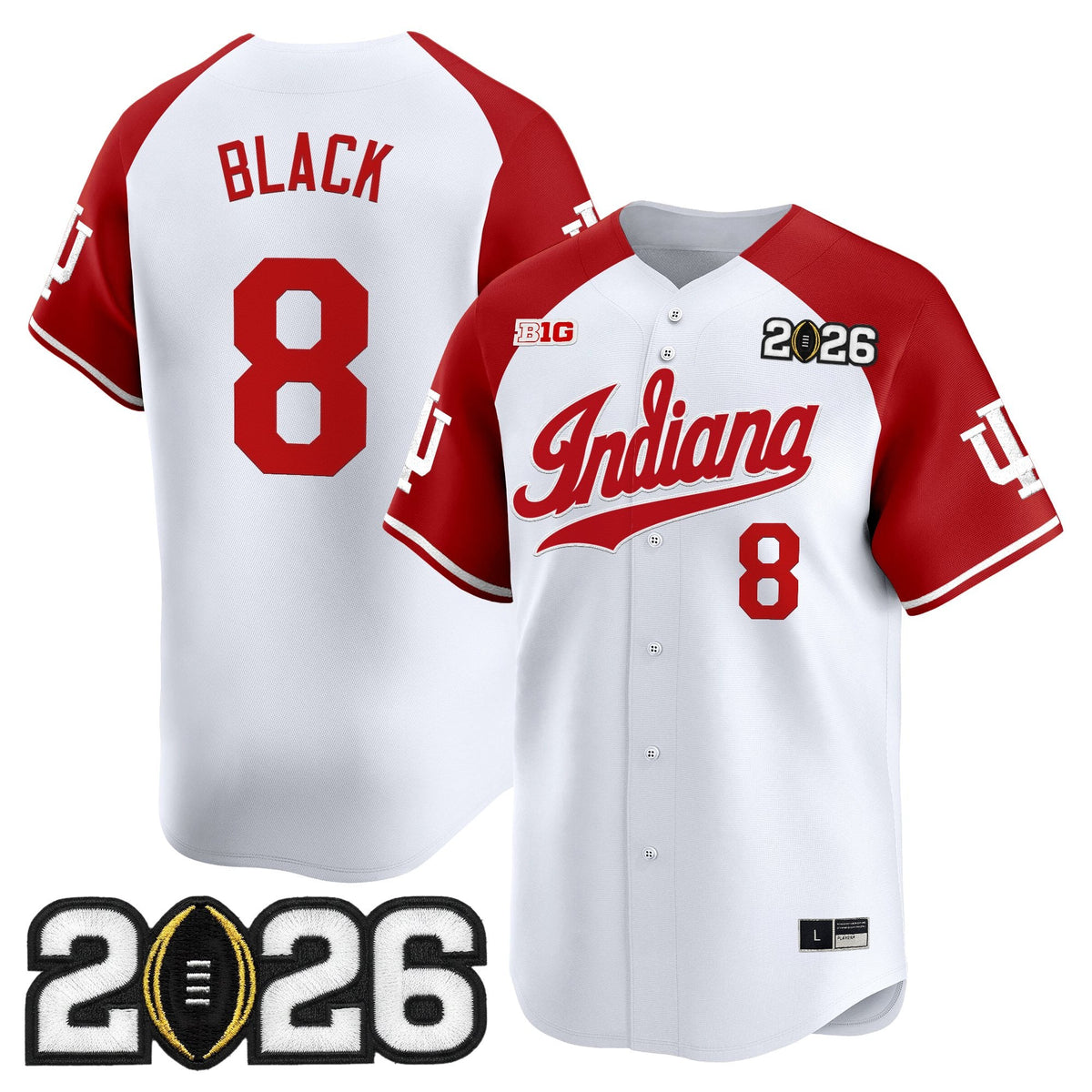 Men's Indiana Hoosiers 2026 CFP Final Patch Vapor Baseball Jersey - All Stitched