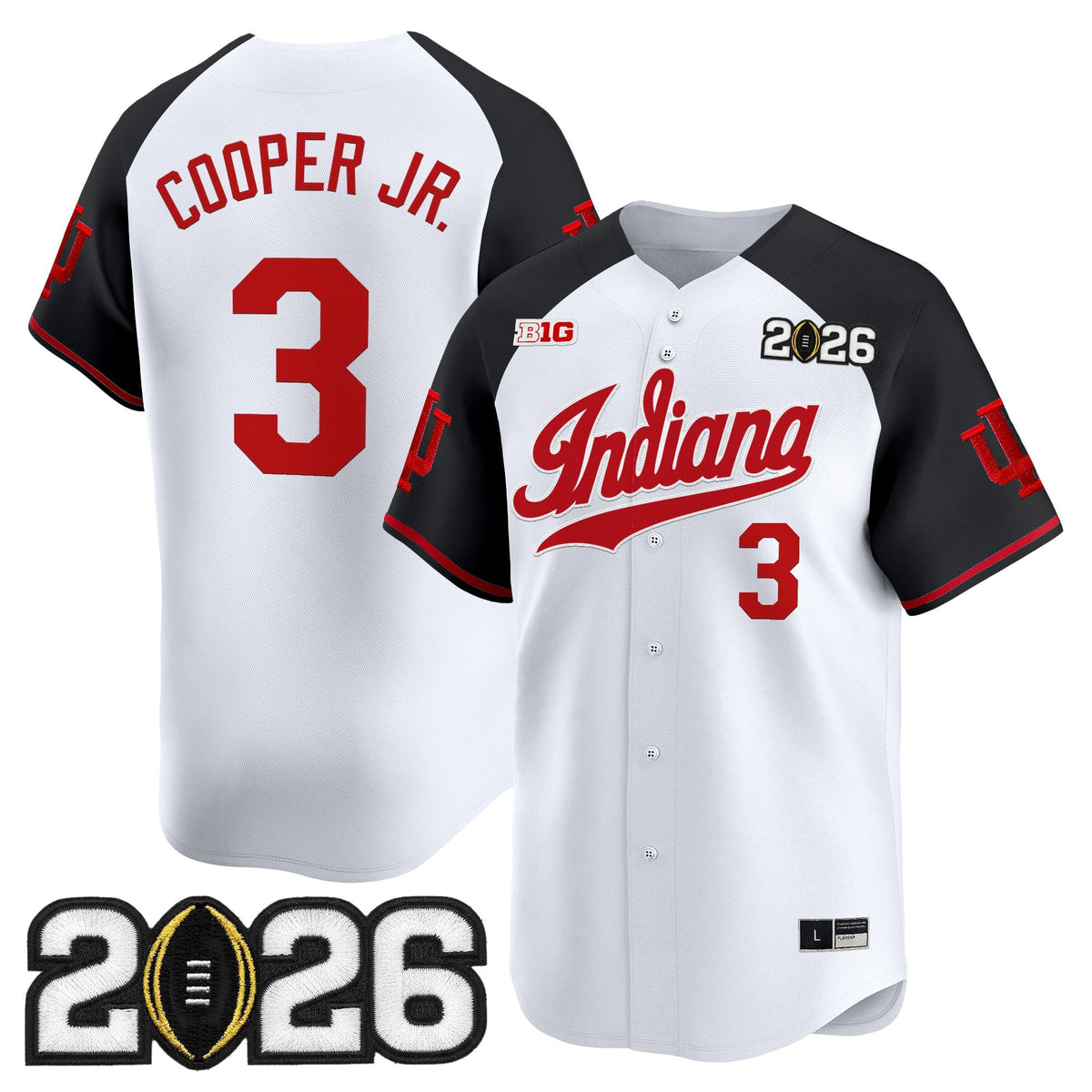 Men's Indiana Hoosiers 2026 CFP Final Patch Vapor Baseball Jersey - All Stitched