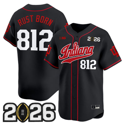Men's Indiana Hoosiers 2026 CFP Final Patch Vapor Baseball Jersey - All Stitched