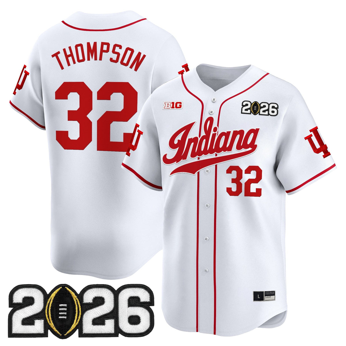 Men's Indiana Hoosiers 2026 CFP Final Patch Vapor Baseball Jersey - All Stitched